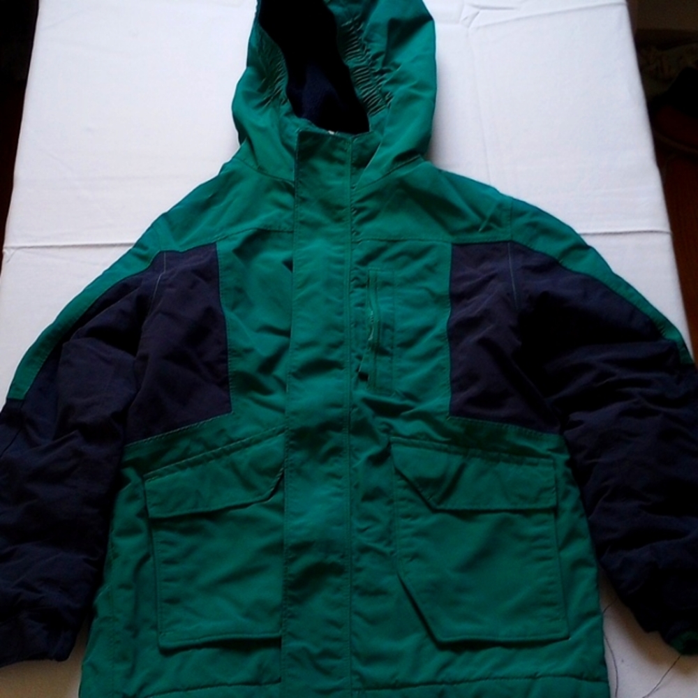 Boy's Size 5-6 Lands' End Green and Blue Winter Coat